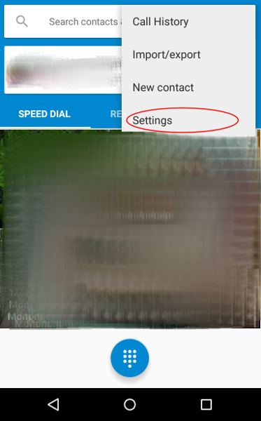Go to Android call settings